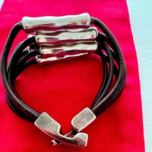 Brown Leather UNO de 50 strand bracelet